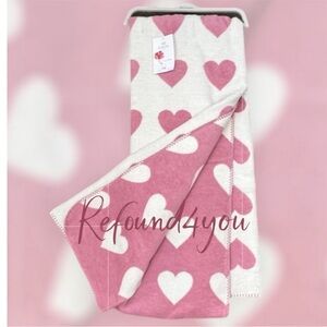 Docofil - ‘Pink Hearts’ luxury reversible throw. 51“ x 67“. NWT. Last One! Firm!
